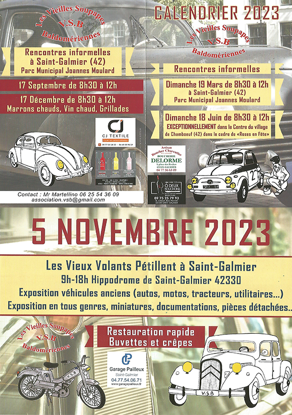 Rassemblement de véhicules anciens à Saint-Galmier le 5 novembre 2023